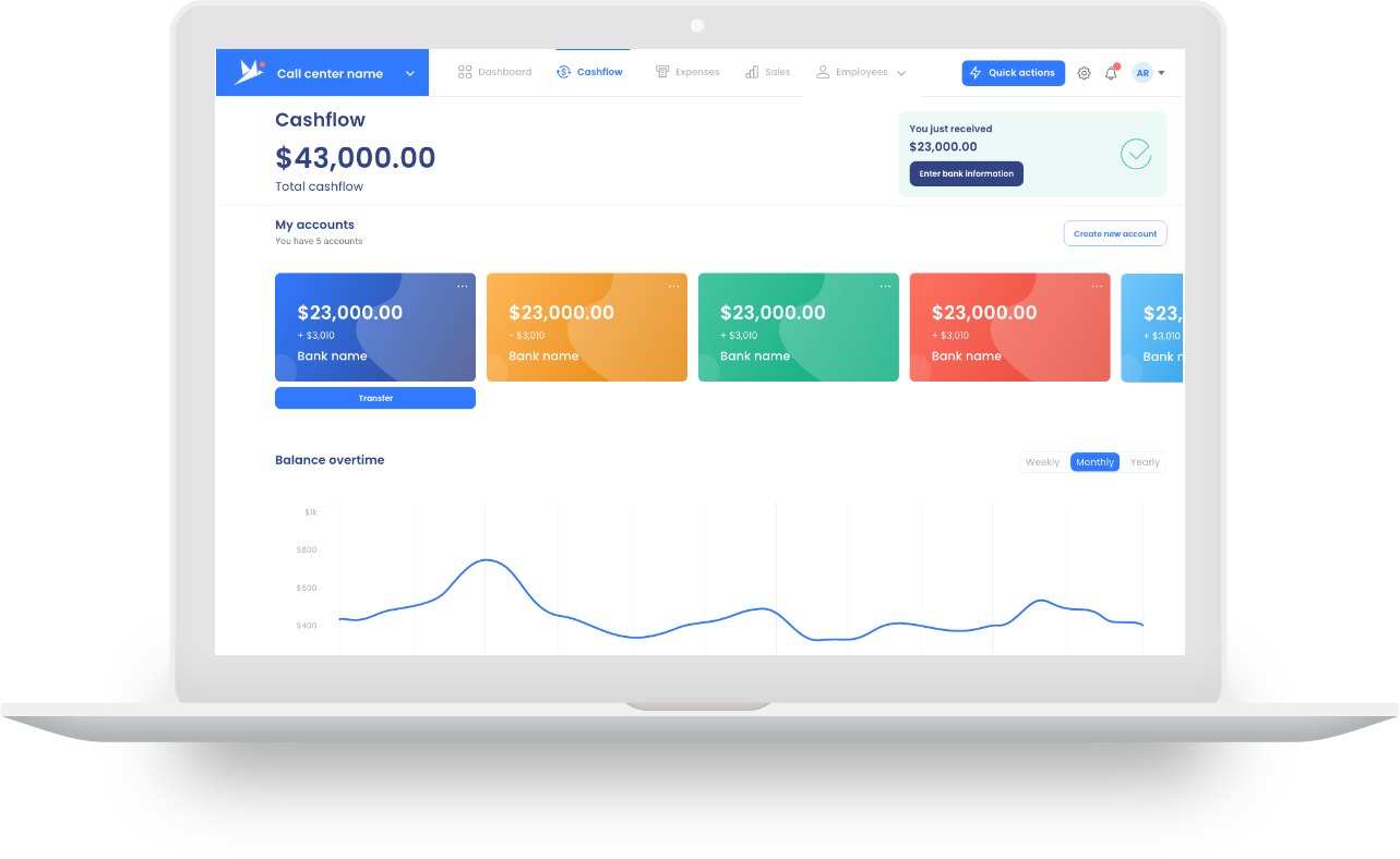 fintech ui dashboard